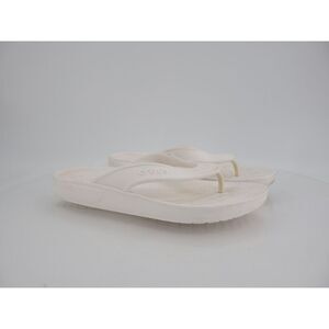 Crocs Women's Iconic Sandal Size 11 Wedge Thong Slide Flip Flop White Shoes